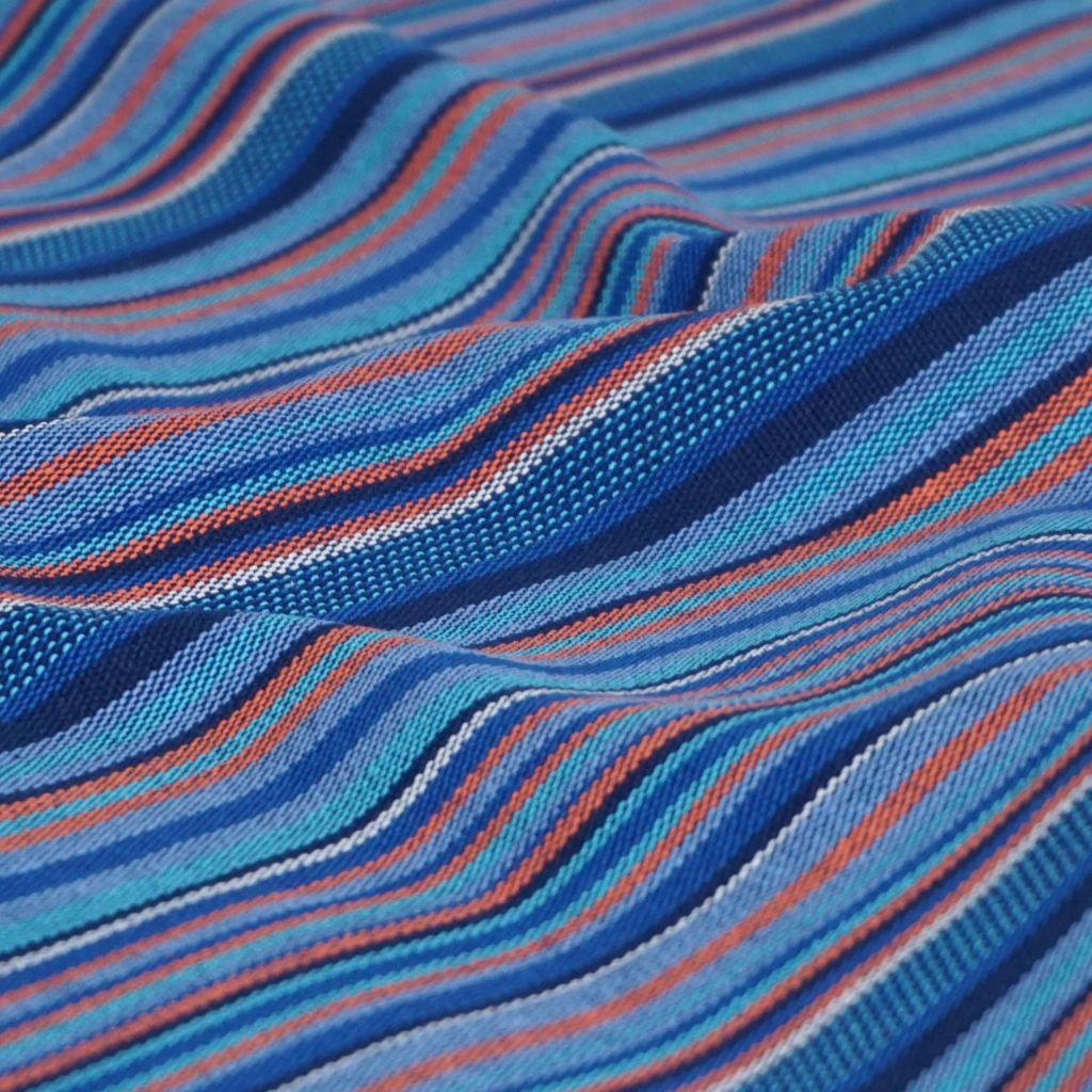 Preview: Dekostoff Jacquard Webstreifen Webmuster Blautöne